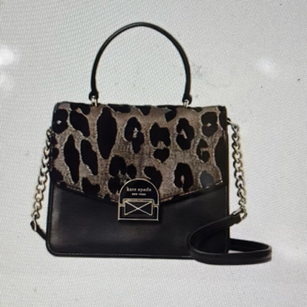 Kate Spade Black and Leopard Crossbody Bag Purse